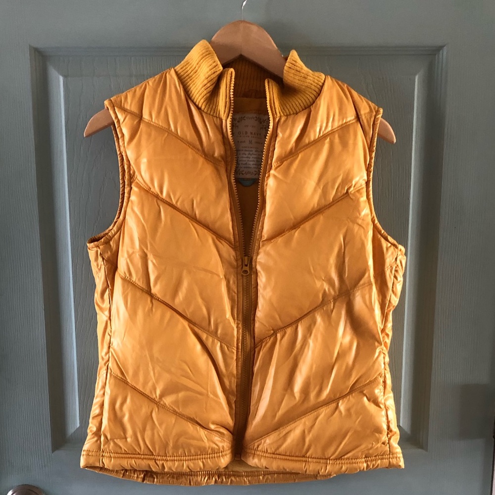 Old Navy yellow quilted vest